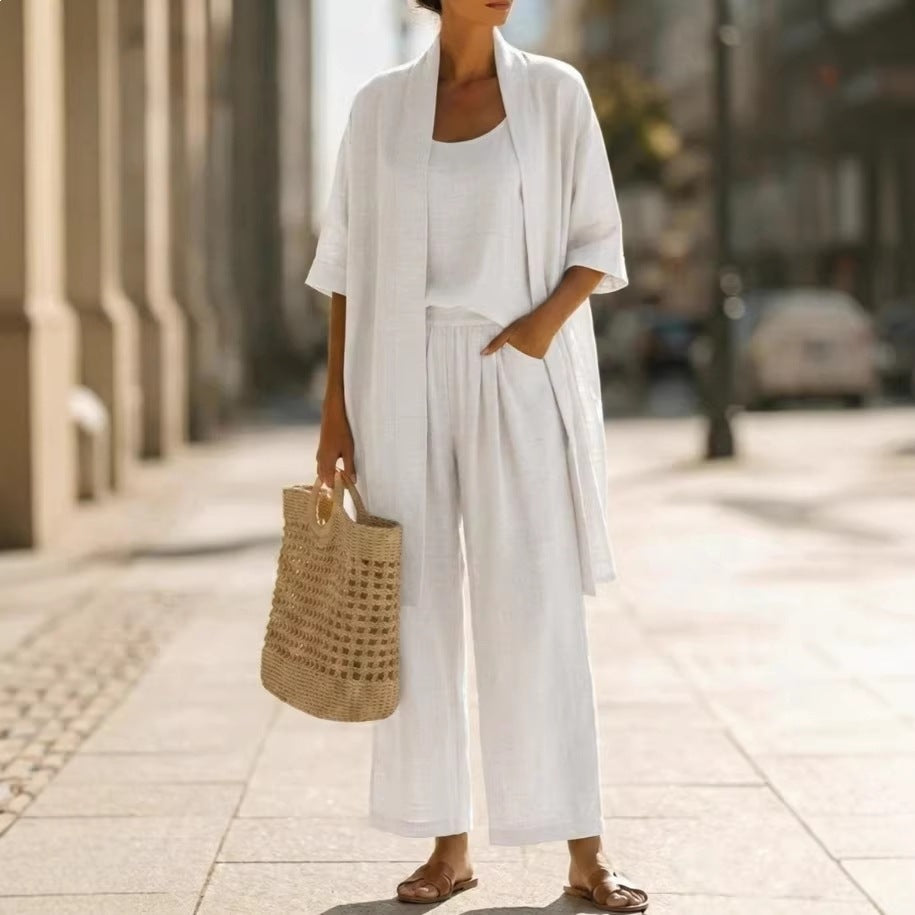 Resort-style Cozy And Casual Three-piece Set