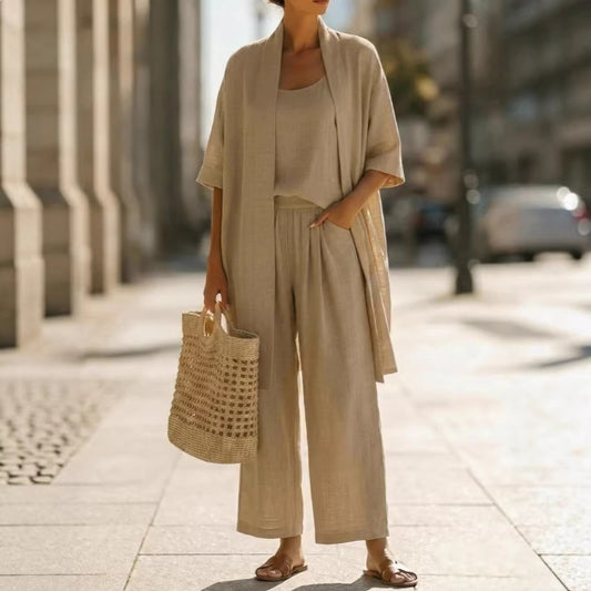 Resort-style Cozy And Casual Three-piece Set
