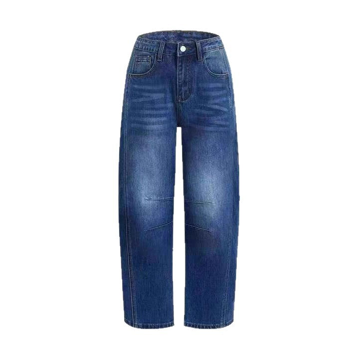 Stitched-detail Patch Pocket Tapered Womens Jeans