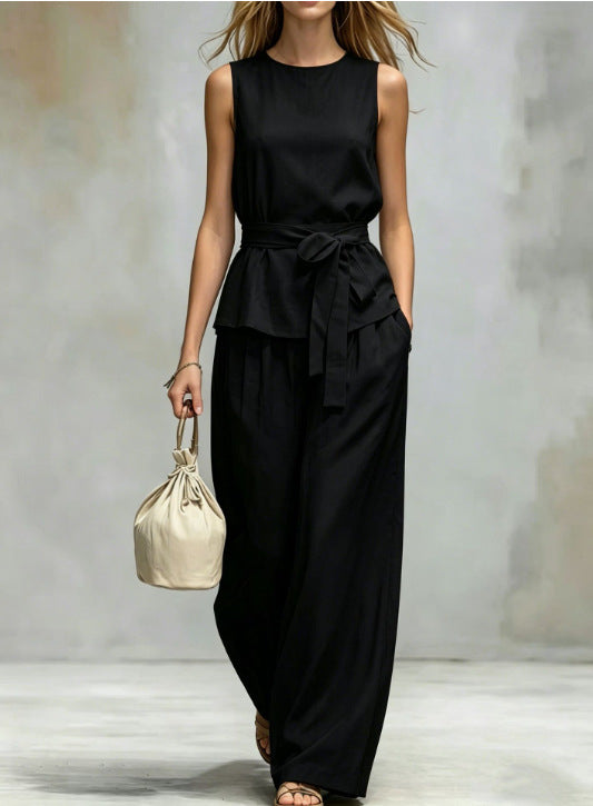 Women's Lace-up Fashion Two-piece Set