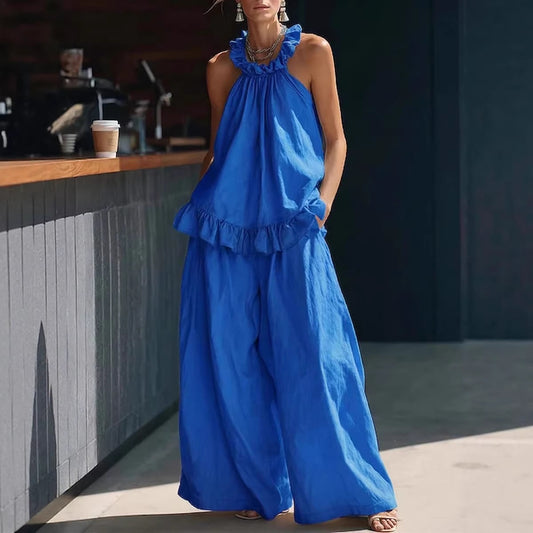 SpringSummer Halterneck Loose Casual Womens Set