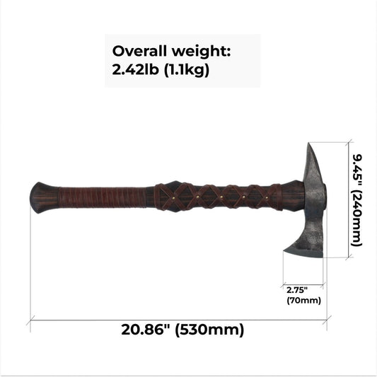 Hand-forged Gurons spike tomahawk