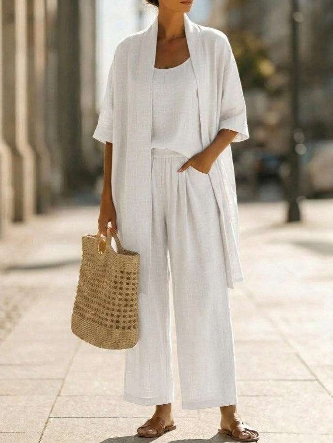 Resort-style Cozy And Casual Three-piece Set