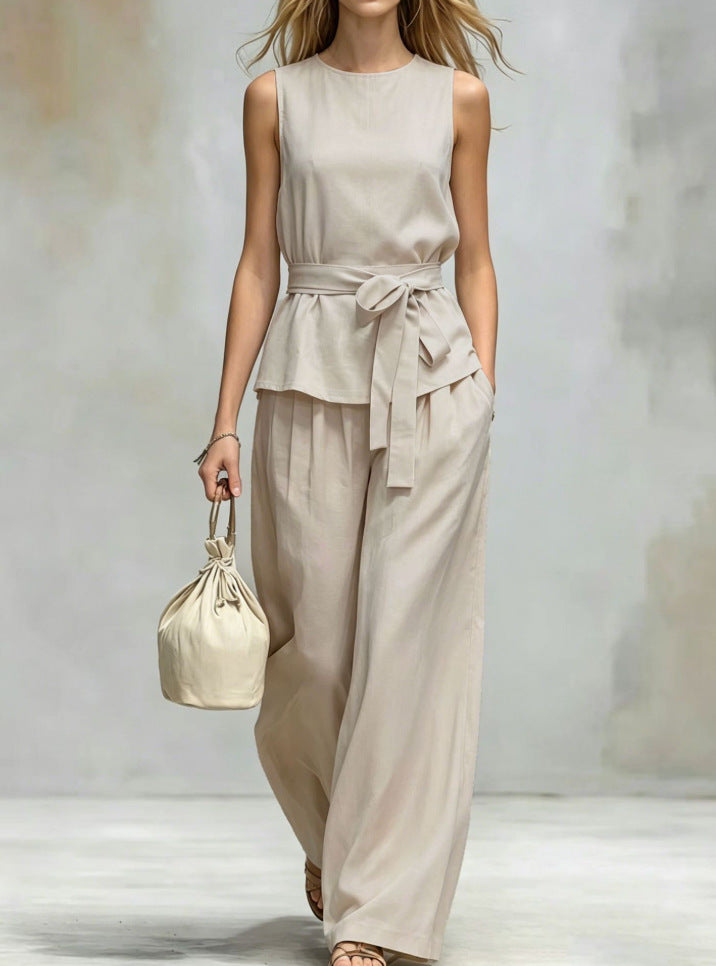 Women's Lace-up Fashion Two-piece Set