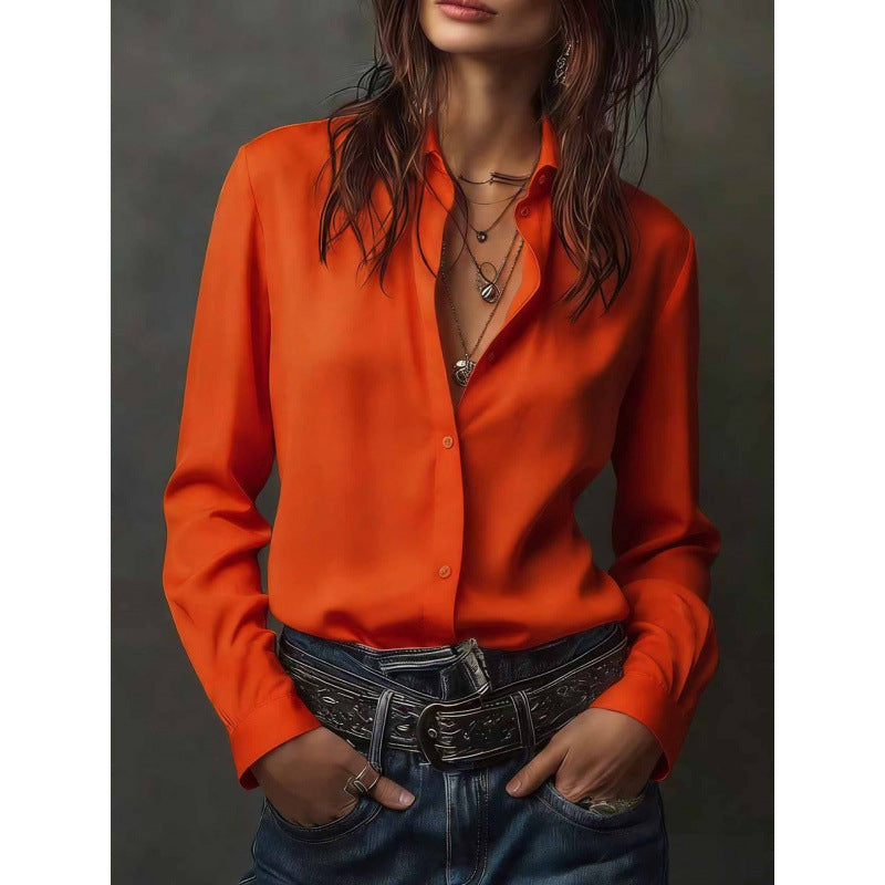 Same-color Same-size Casual Western-style Womens Blouse New Style