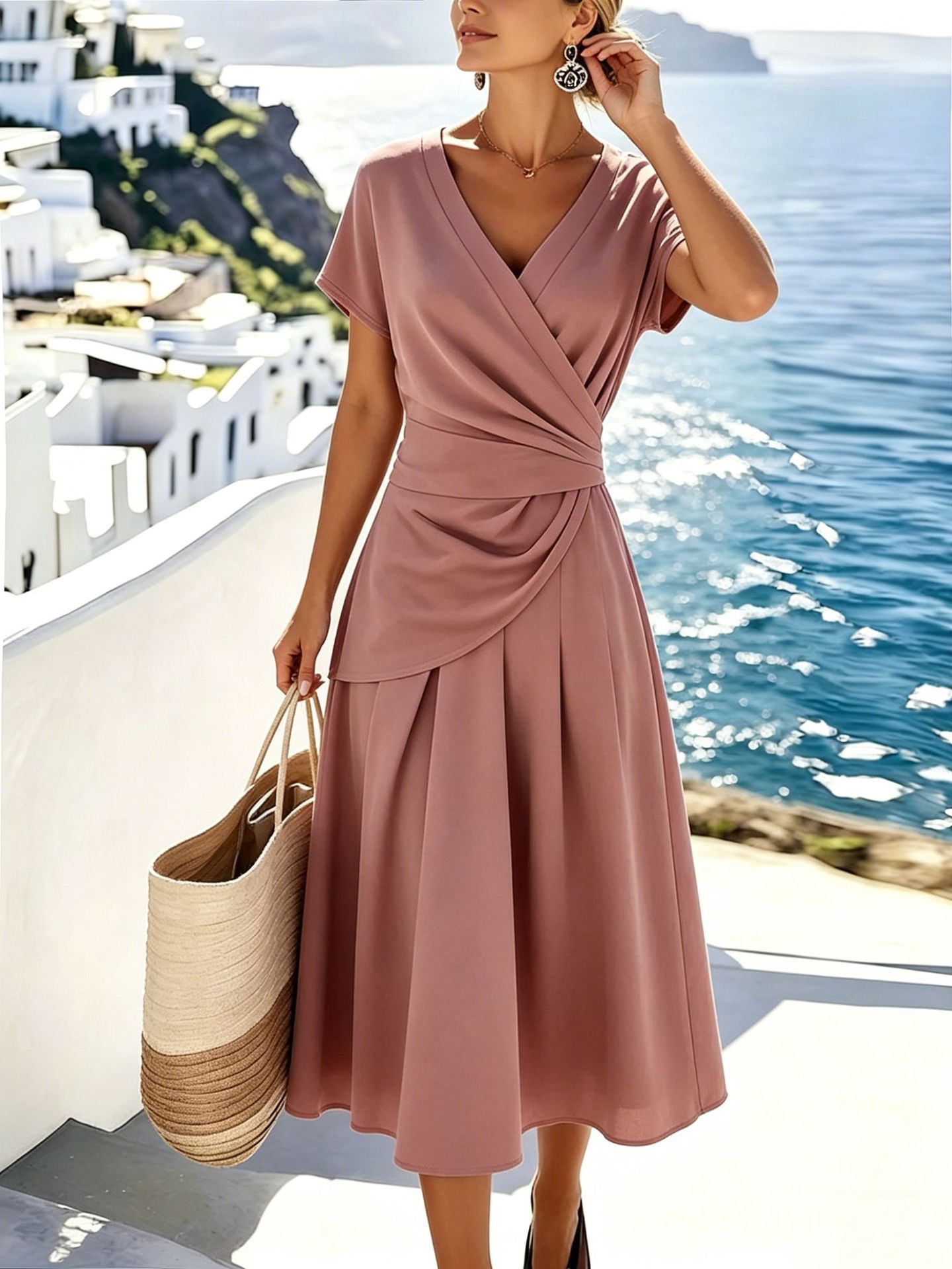 V-neck Skirt Women's Two-piece Set
