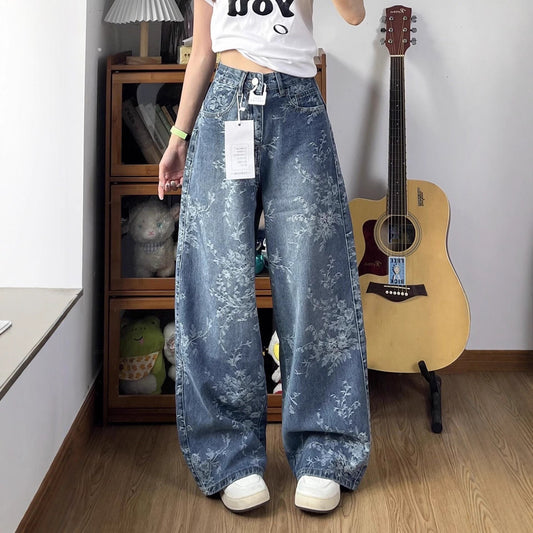 Loose-fitting Wide-leg Pants Retro Straight-leg Long Pants