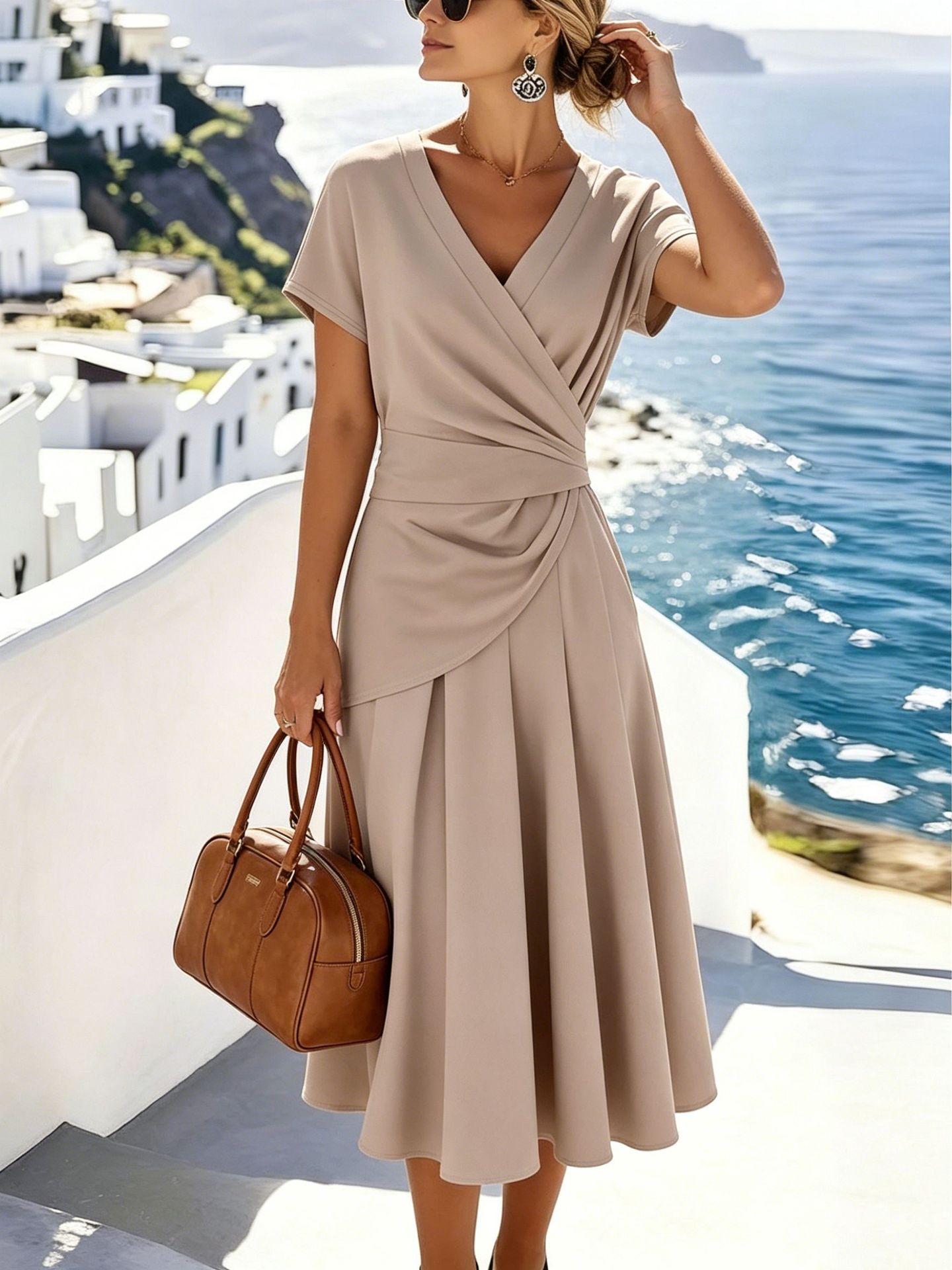V-neck Skirt Women's Two-piece Set