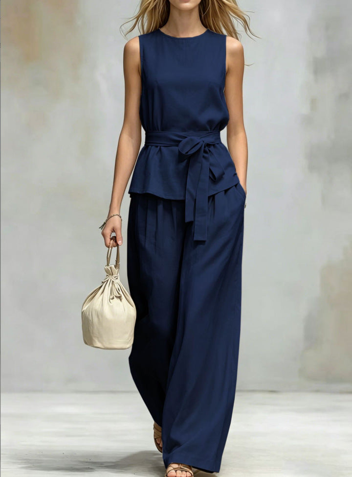 Women's Lace-up Fashion Two-piece Set