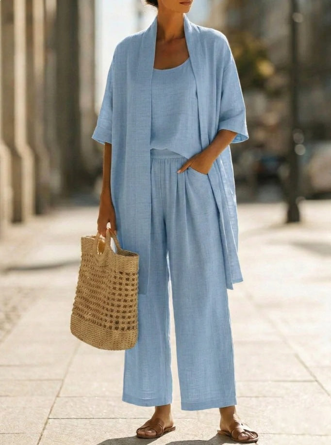 Resort-style Cozy And Casual Three-piece Set