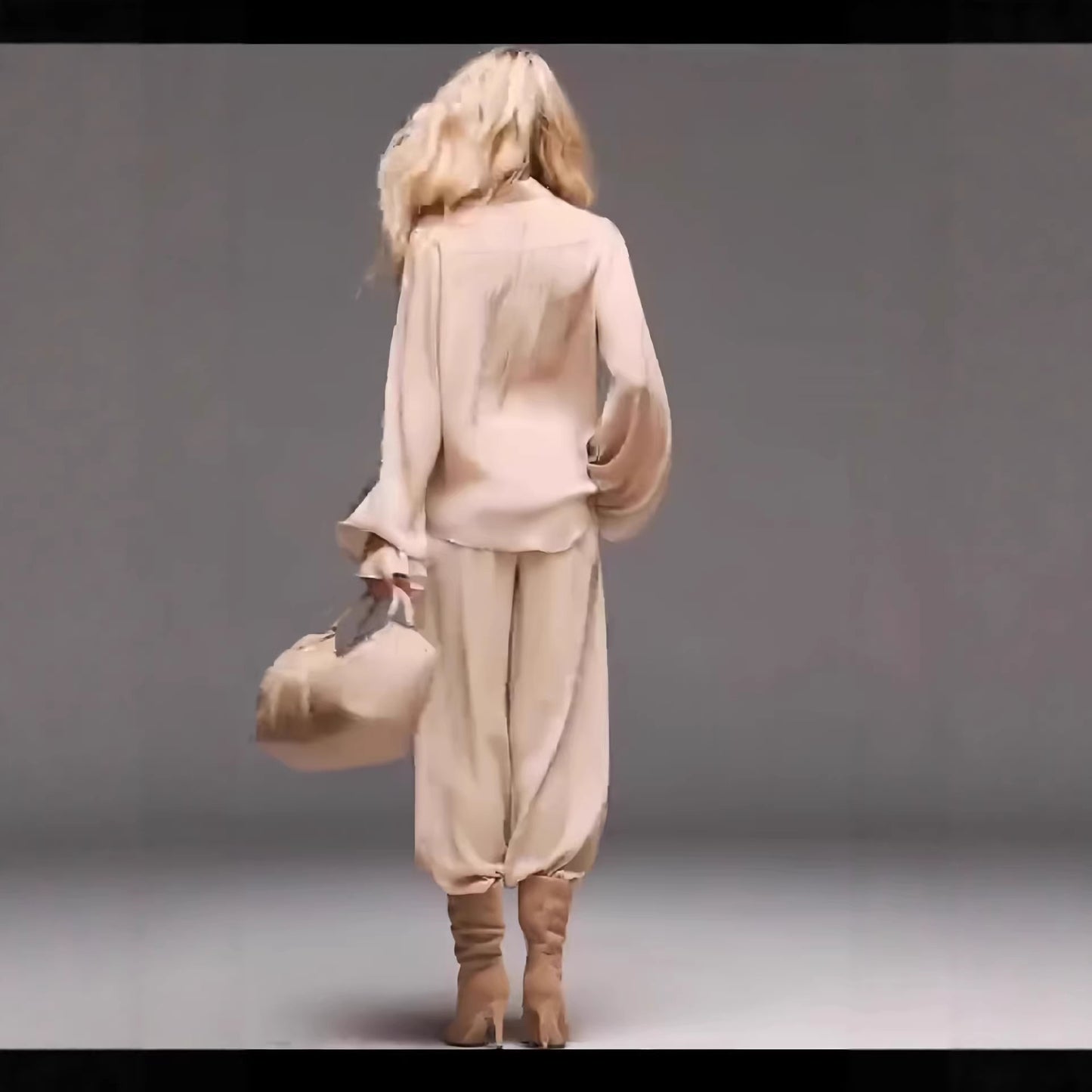 French-style Chic Yet Mature Casual Long-sleeve Top And Pants Set