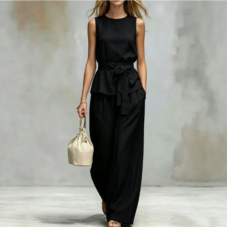 Women's Lace-up Fashion Two-piece Set