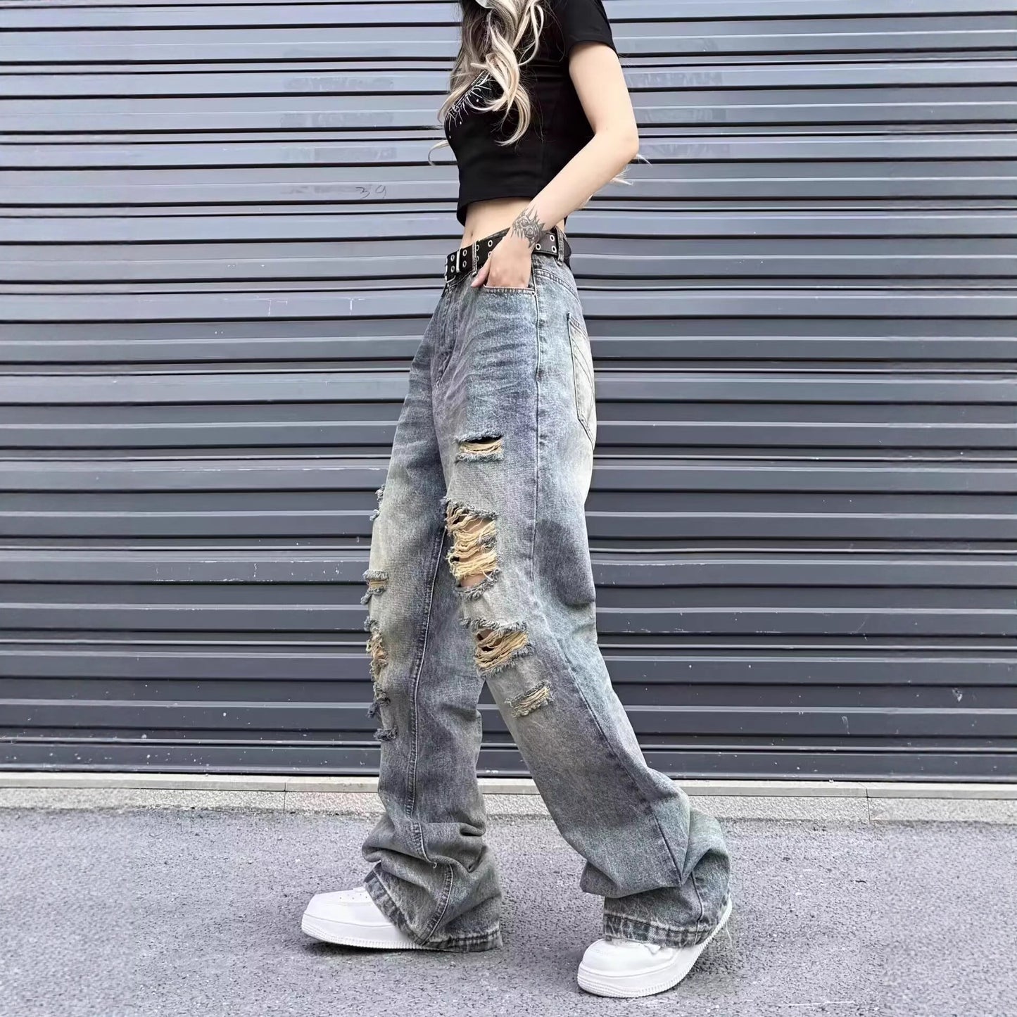 Straight-leg Loose-fit High-street Vibe Long Pants