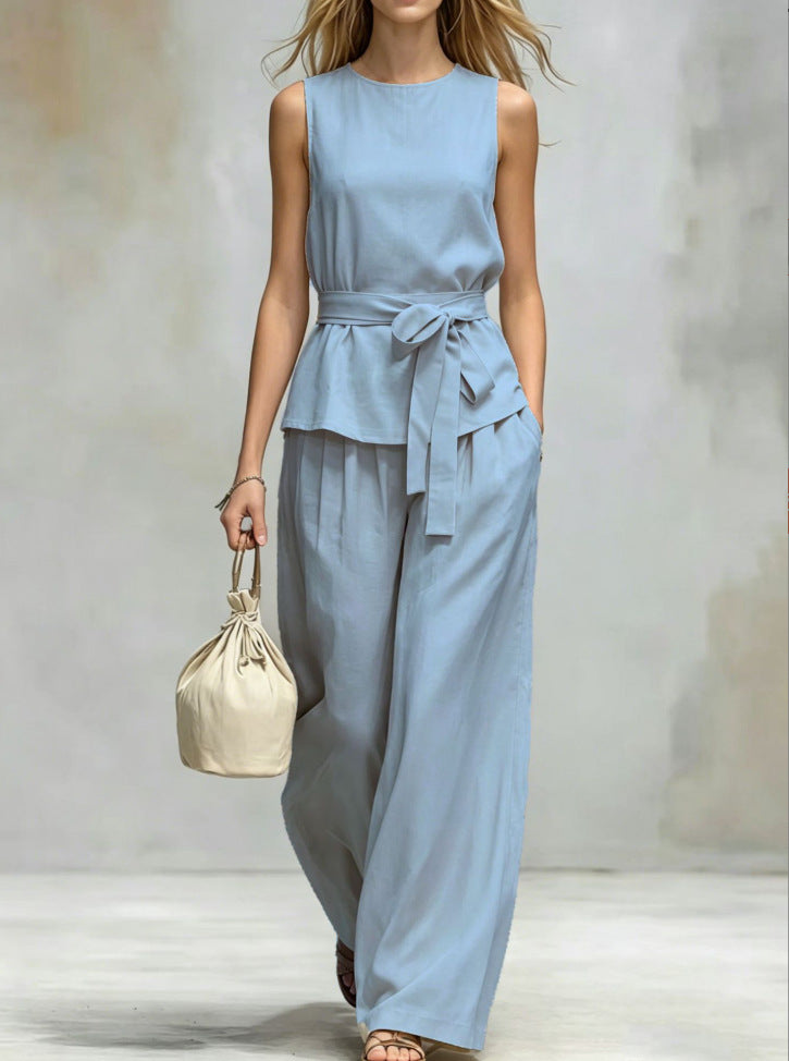 Women's Lace-up Fashion Two-piece Set