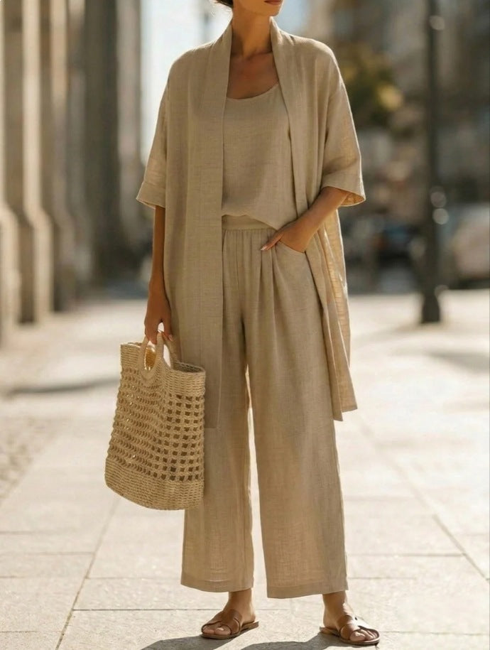 Resort-style Cozy And Casual Three-piece Set