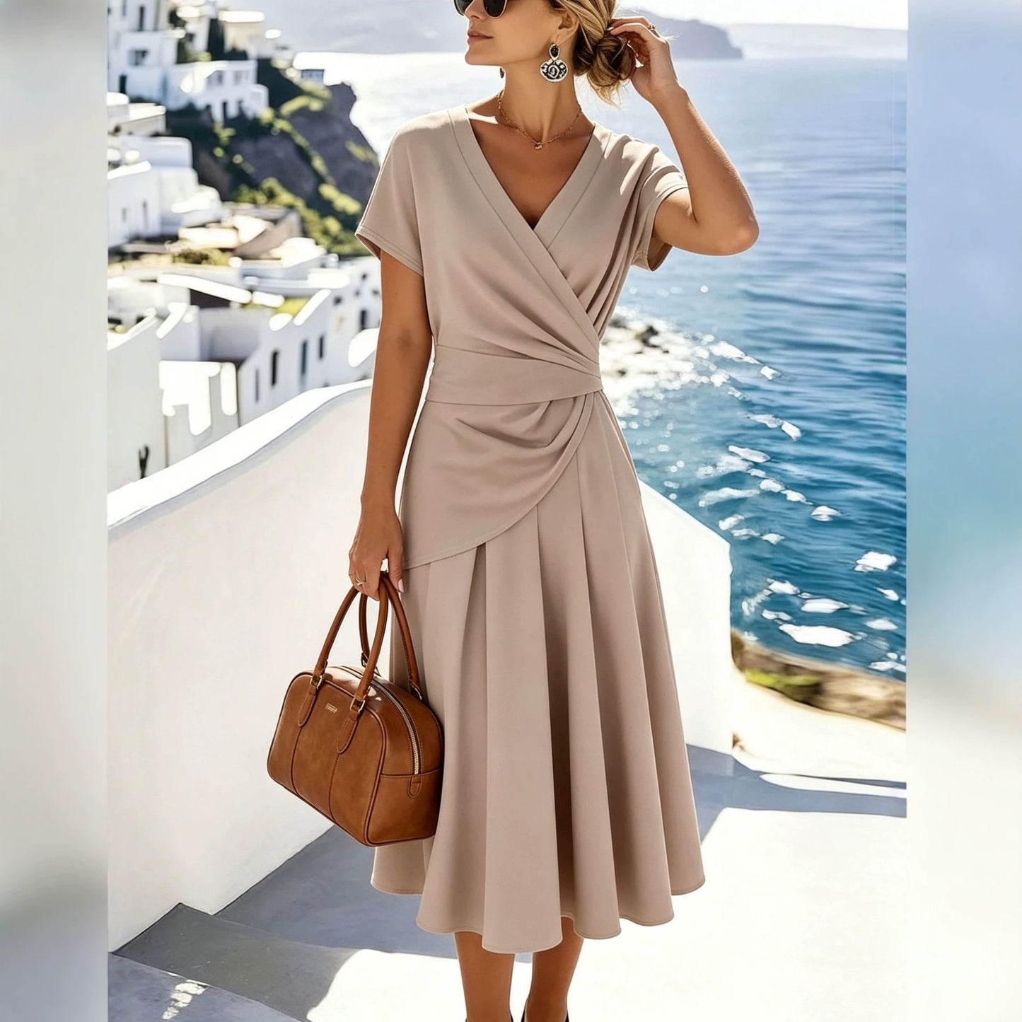 V-neck Skirt Women's Two-piece Set