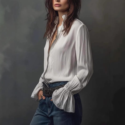 European And American Style Casual Resort Shirt For Women