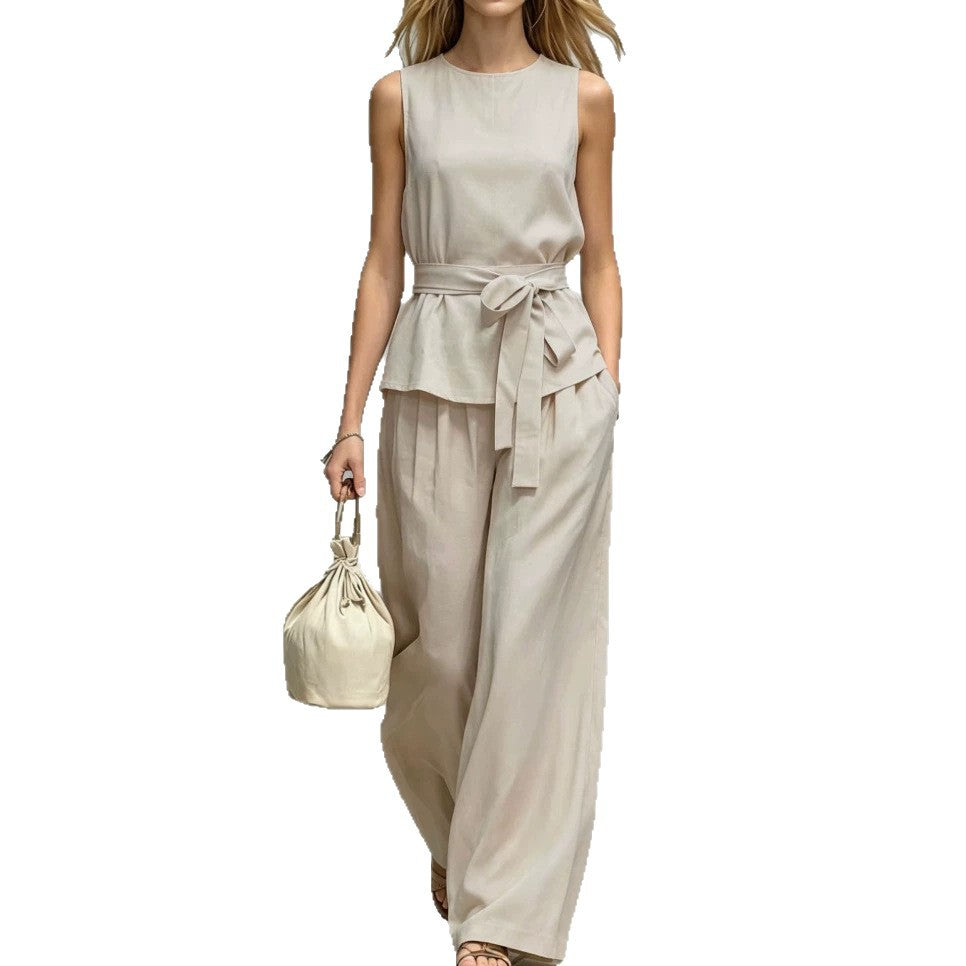 Women's Lace-up Fashion Two-piece Set