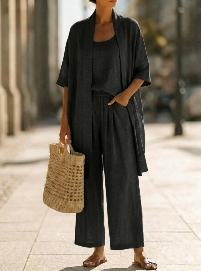 Resort-style Cozy And Casual Three-piece Set