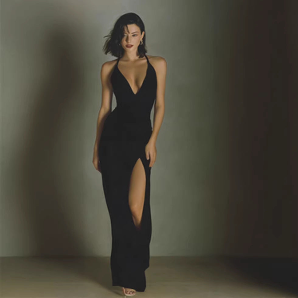 French-style Sexy Satin Maxi Dress For Women