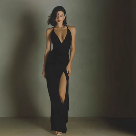 French-style Sexy Satin Maxi Dress For Women