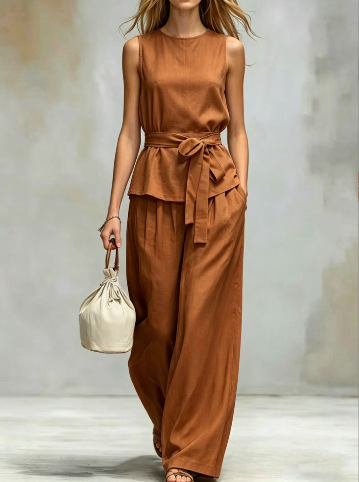 Women's Lace-up Fashion Two-piece Set