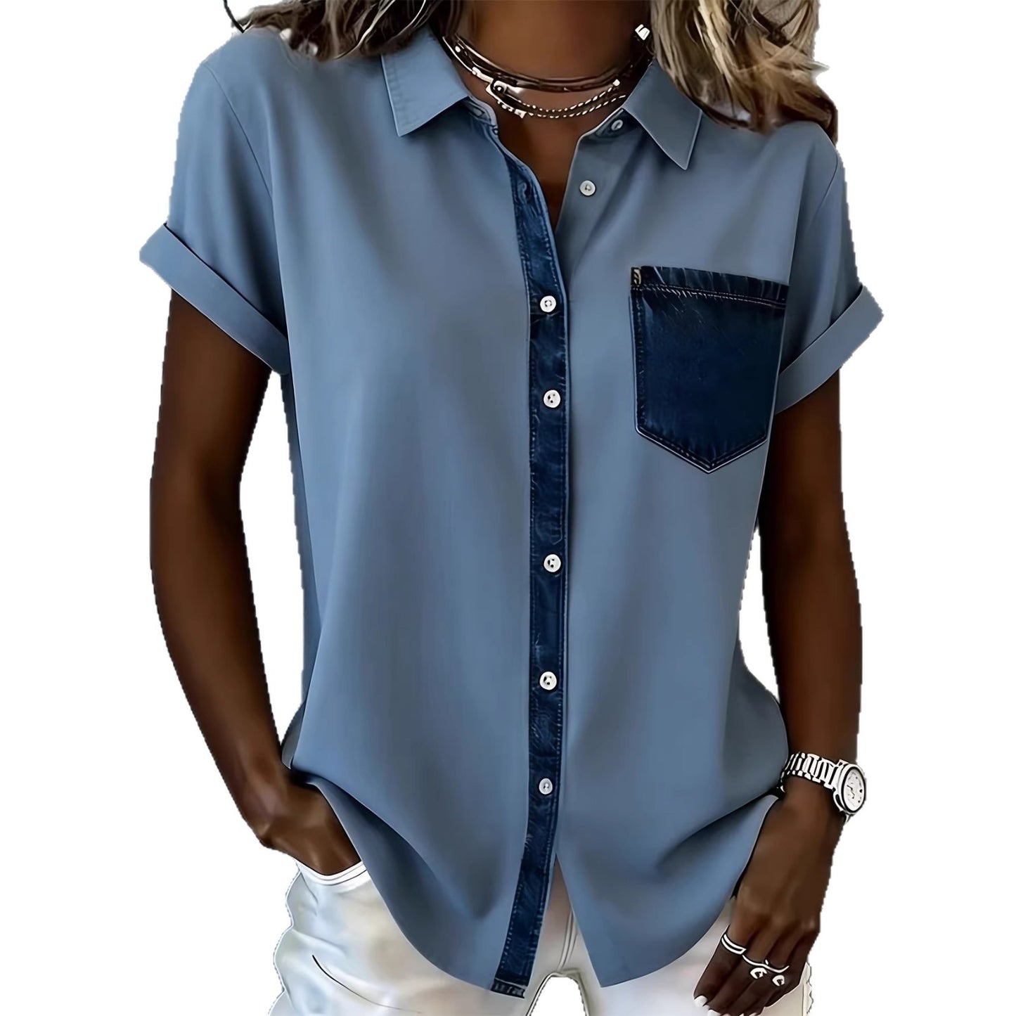 New Style Everyday Artistic Casual Comfortable Summer Short Shirt