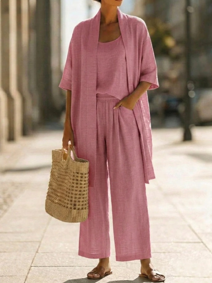 Resort-style Cozy And Casual Three-piece Set