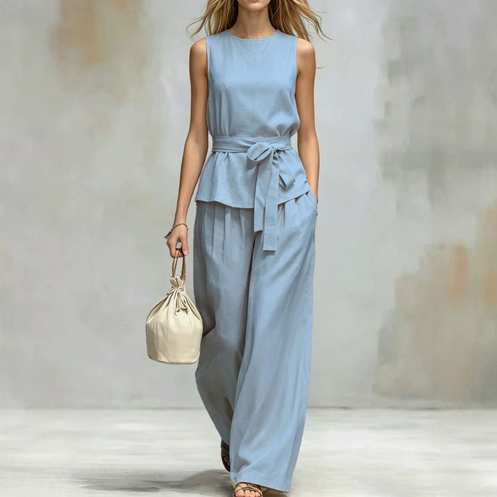 Women's Lace-up Fashion Two-piece Set