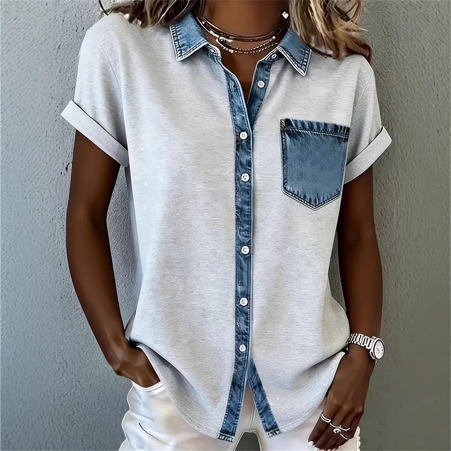 New Style Everyday Artistic Casual Comfortable Summer Short Shirt