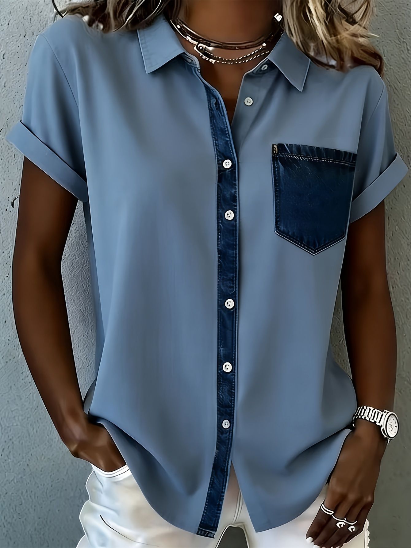 New Style Everyday Artistic Casual Comfortable Summer Short Shirt