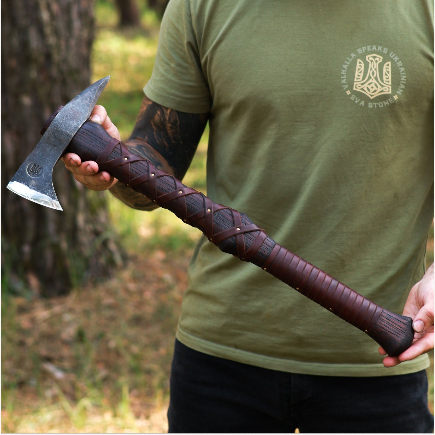 Hand-forged Gurons spike tomahawk